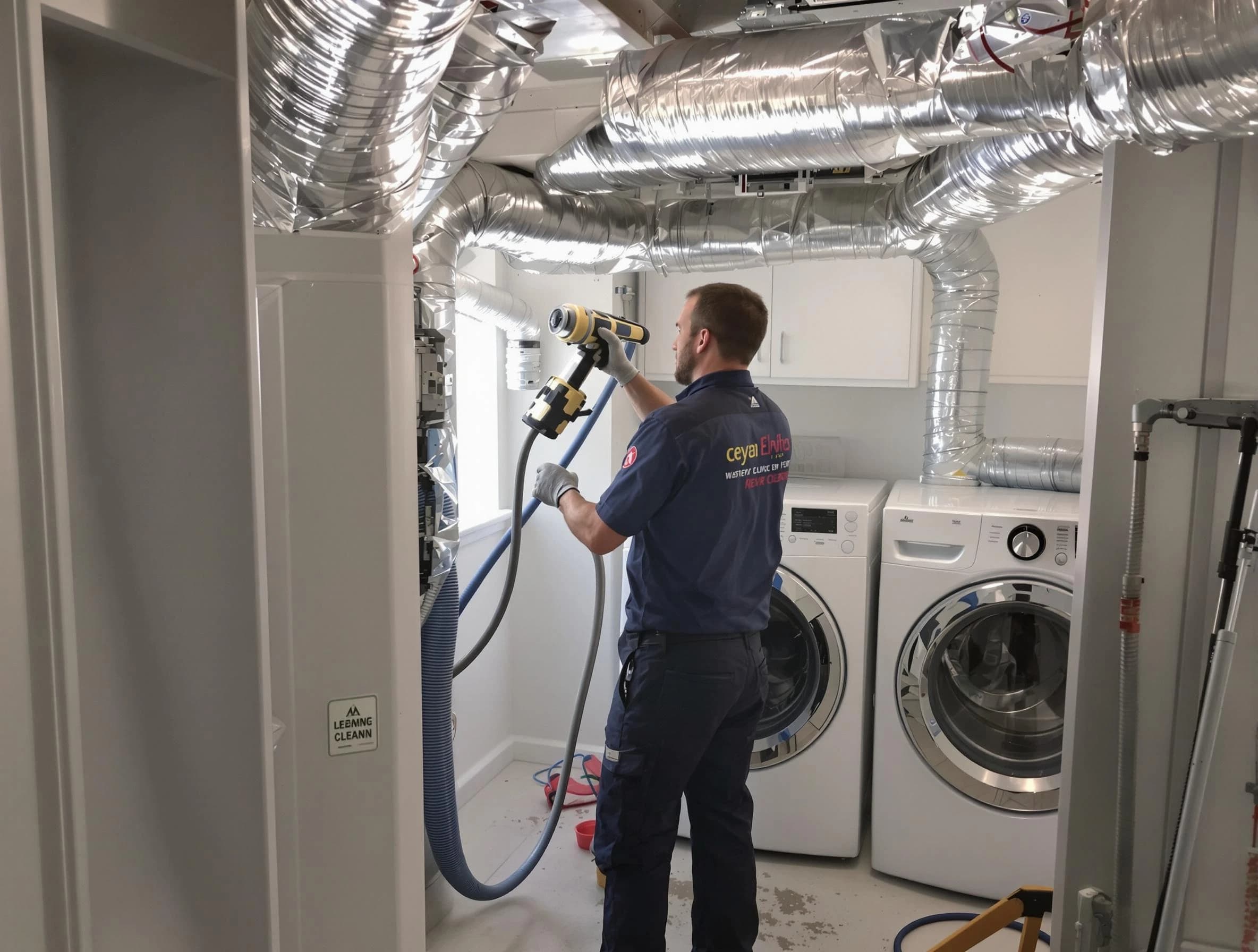 Short Pump Dryer Vent Cleaning specialist using advanced equipment for thorough duct cleaning in Short Pump