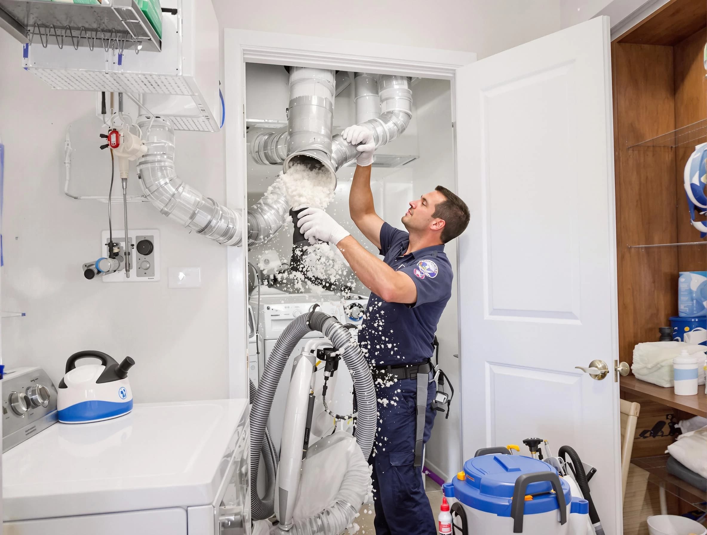 Short Pump Dryer Vent Cleaning technician delivering thorough residential dryer vent cleaning service in Short Pump