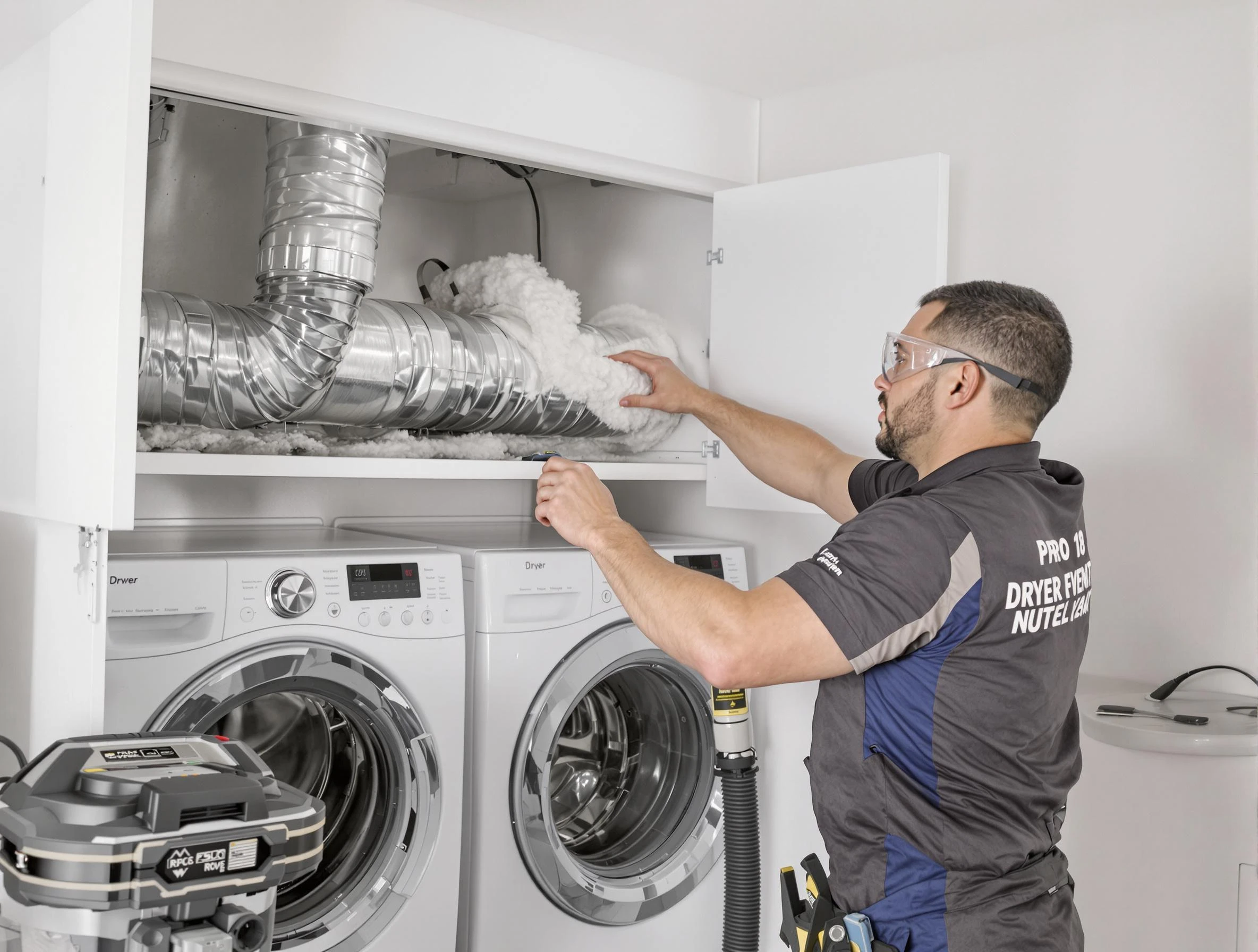 Short Pump Dryer Vent Cleaning certified technician performing specialized gas dryer vent cleaning in Short Pump